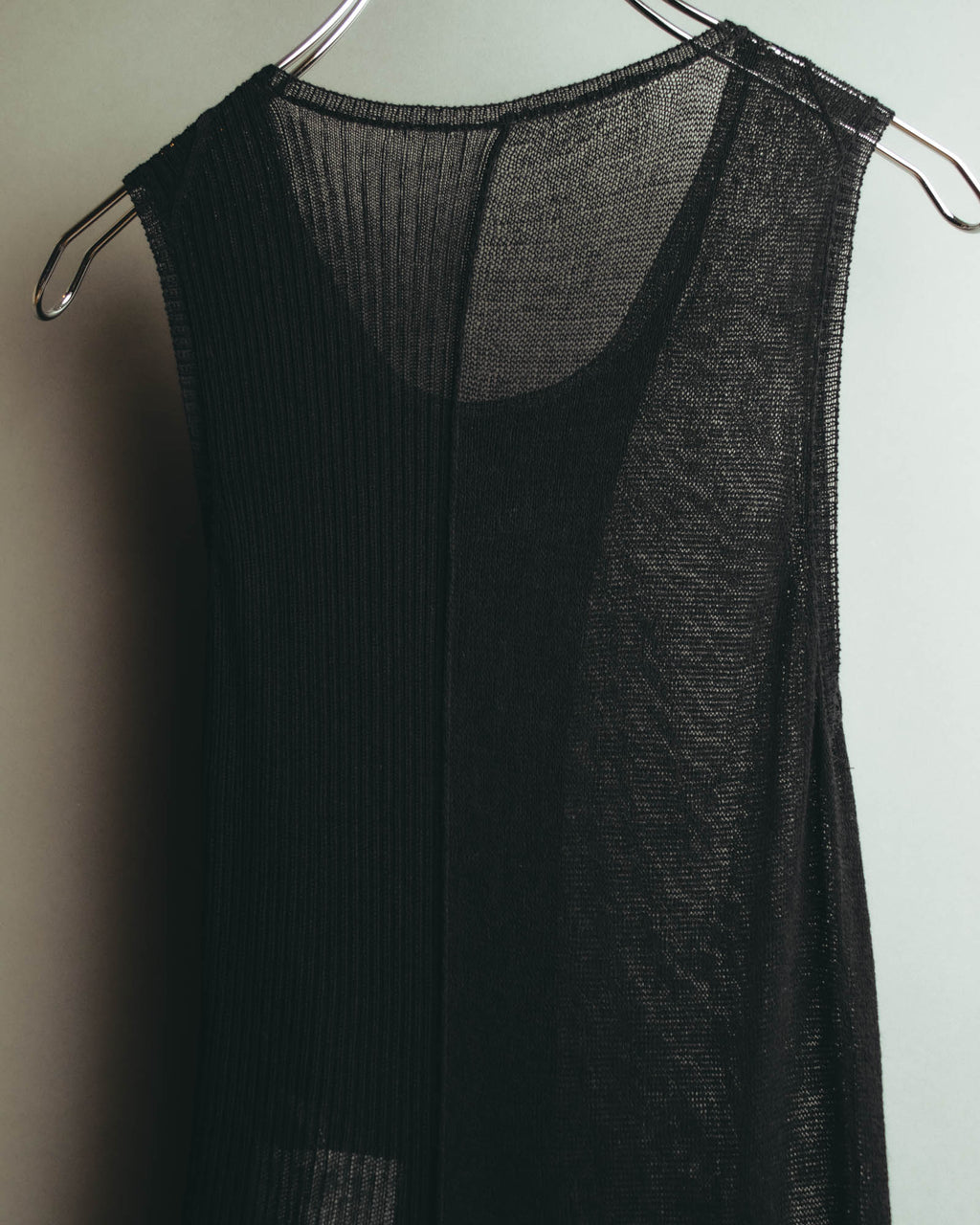 “Yohji Yamamoto” 2010’s sheer cotton ribbed long dress