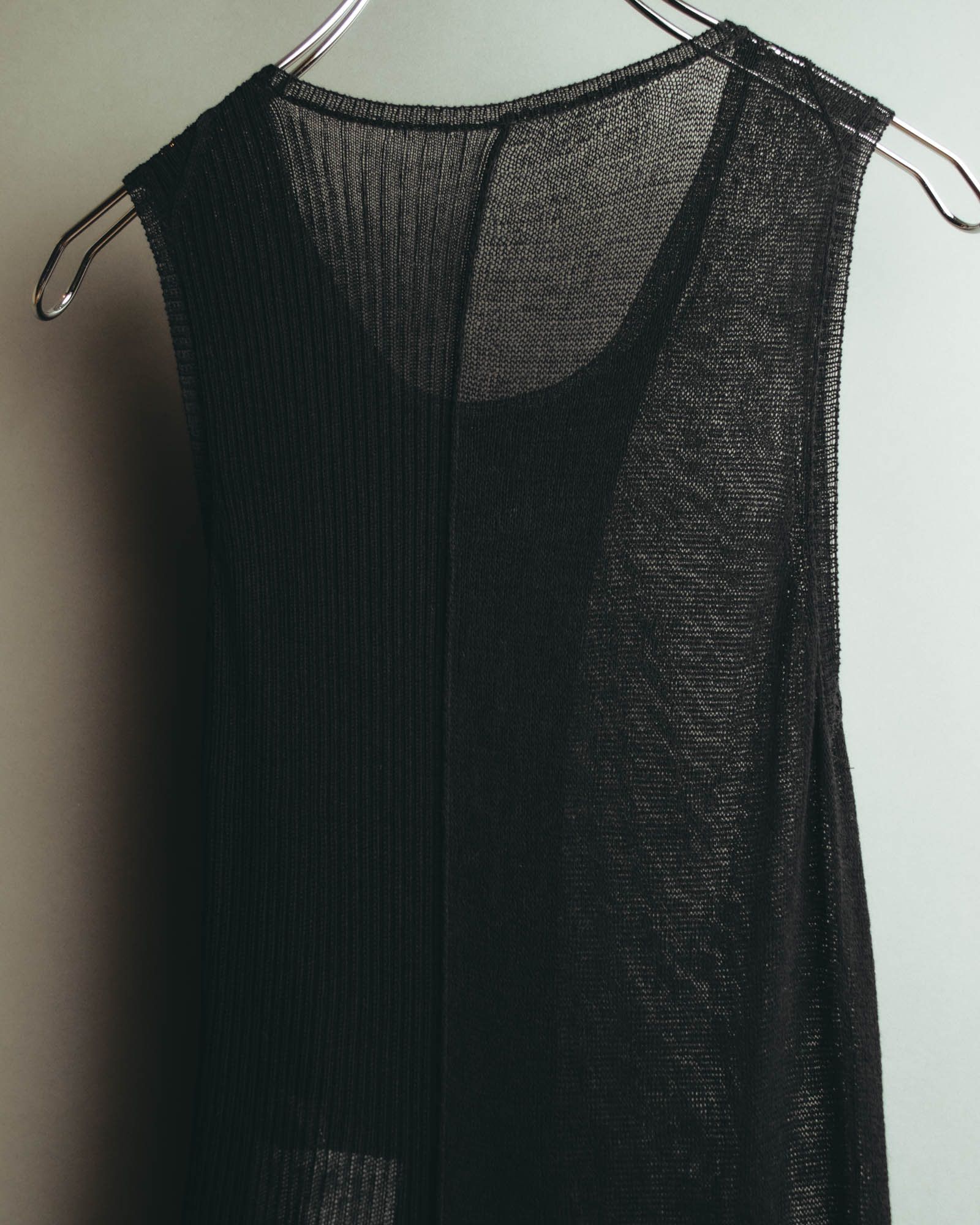 “Yohji Yamamoto” 2010’s sheer cotton ribbed long dress