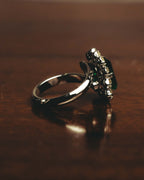 "Christian Dior" 70's-80's Emerald halo costume ring