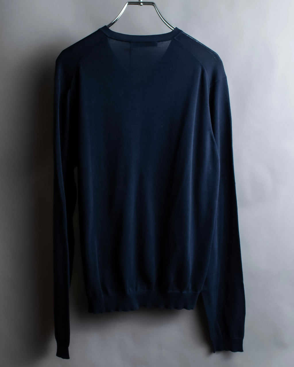 "PRADA" Raglan sleeves cotton navy color knit