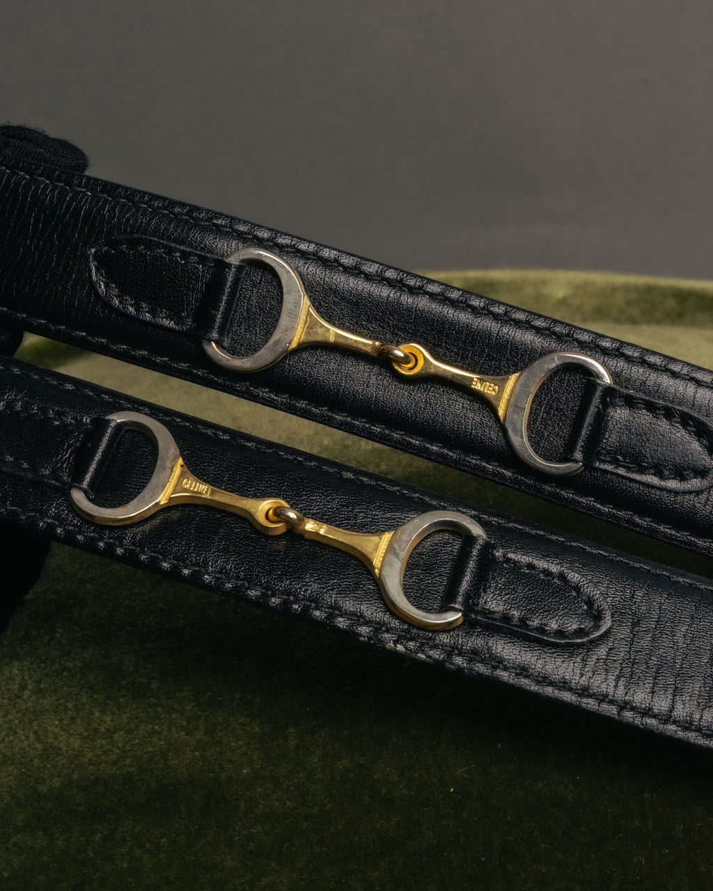“CÉLINE” 70’s-80’s horsebit chain leather belt