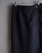"ISSEY MIYAKE" Organic cutout fringe wrap skirt
