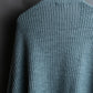 "KENZO" Dull blue oversized distressed V-neck knit