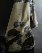 "ARMANI" Botanical print frilled collar jacket
