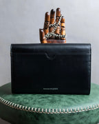 "Alexandar McQueen" Two-tone crystal clasp leather shoulder wallet