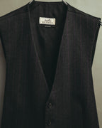 -SPECIAL- “HERMES” 2007-2009 Super 100s pinstripe tailored long gilet