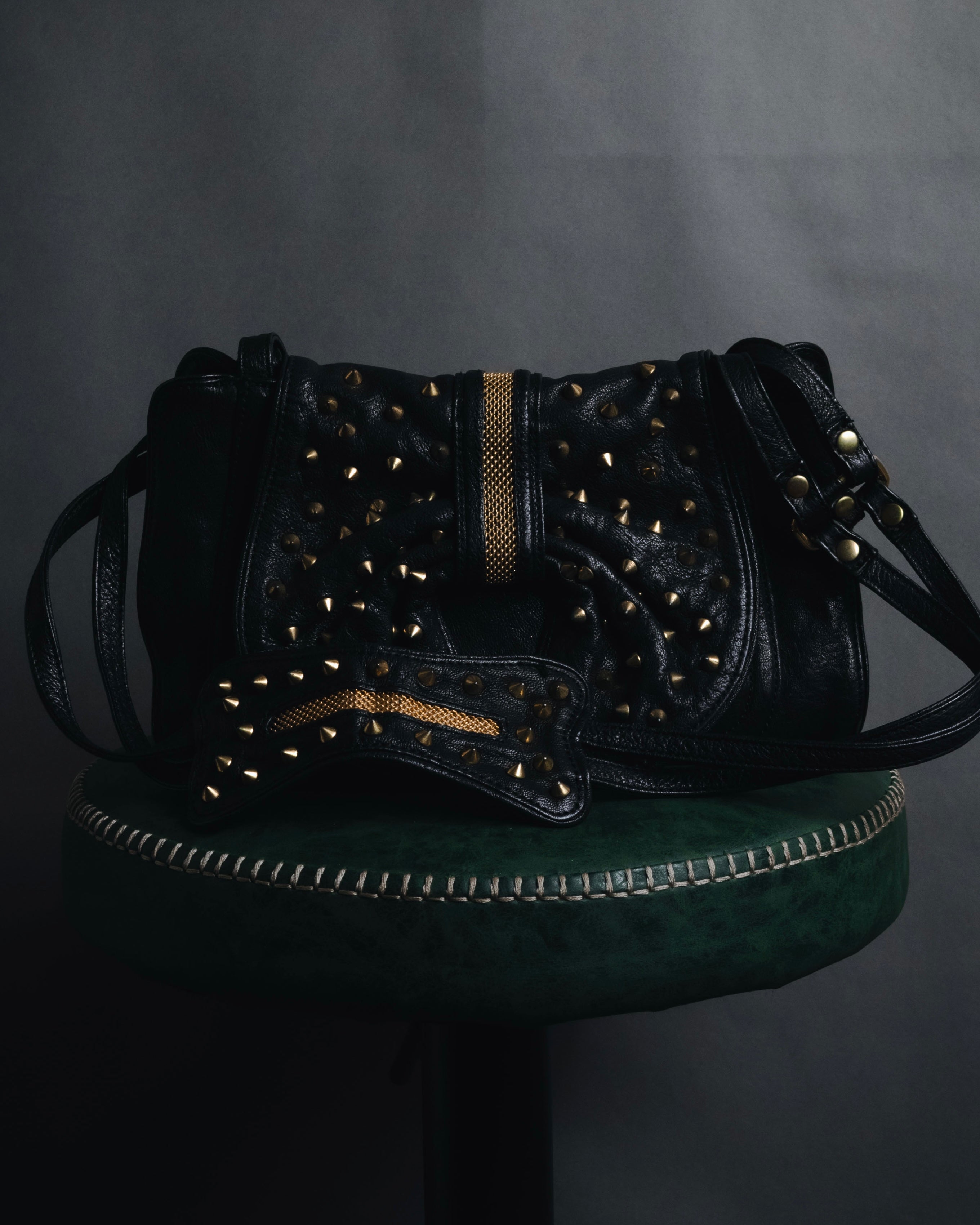 "3.1 Phillip Lim" 09-12 Ribbon design stud decorated leather bag