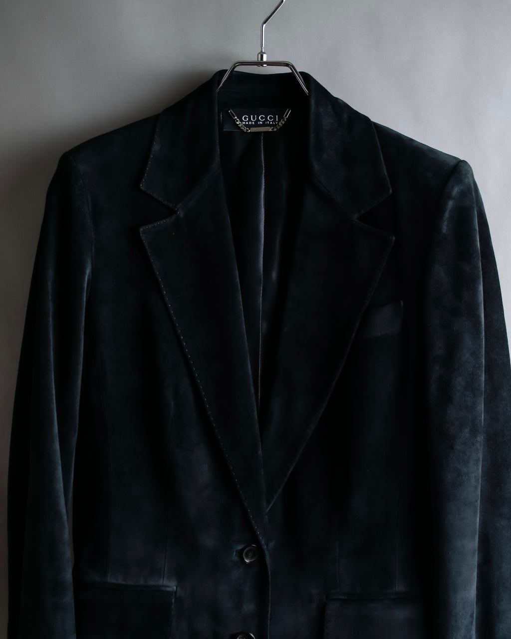 "GUCCI" Stitch design suede tailored jacket