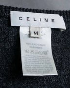 "CELINE" Beautiful U-neck design cashmere knit pullover