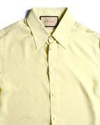 GUCCI/ GG Pattern Designed Silk Shirt Yellow