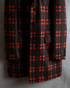 "HUGO BOSS" Plaid brushed wool tailored coat
