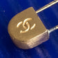 "CHANEL" Logo motif gold safety pin brooch