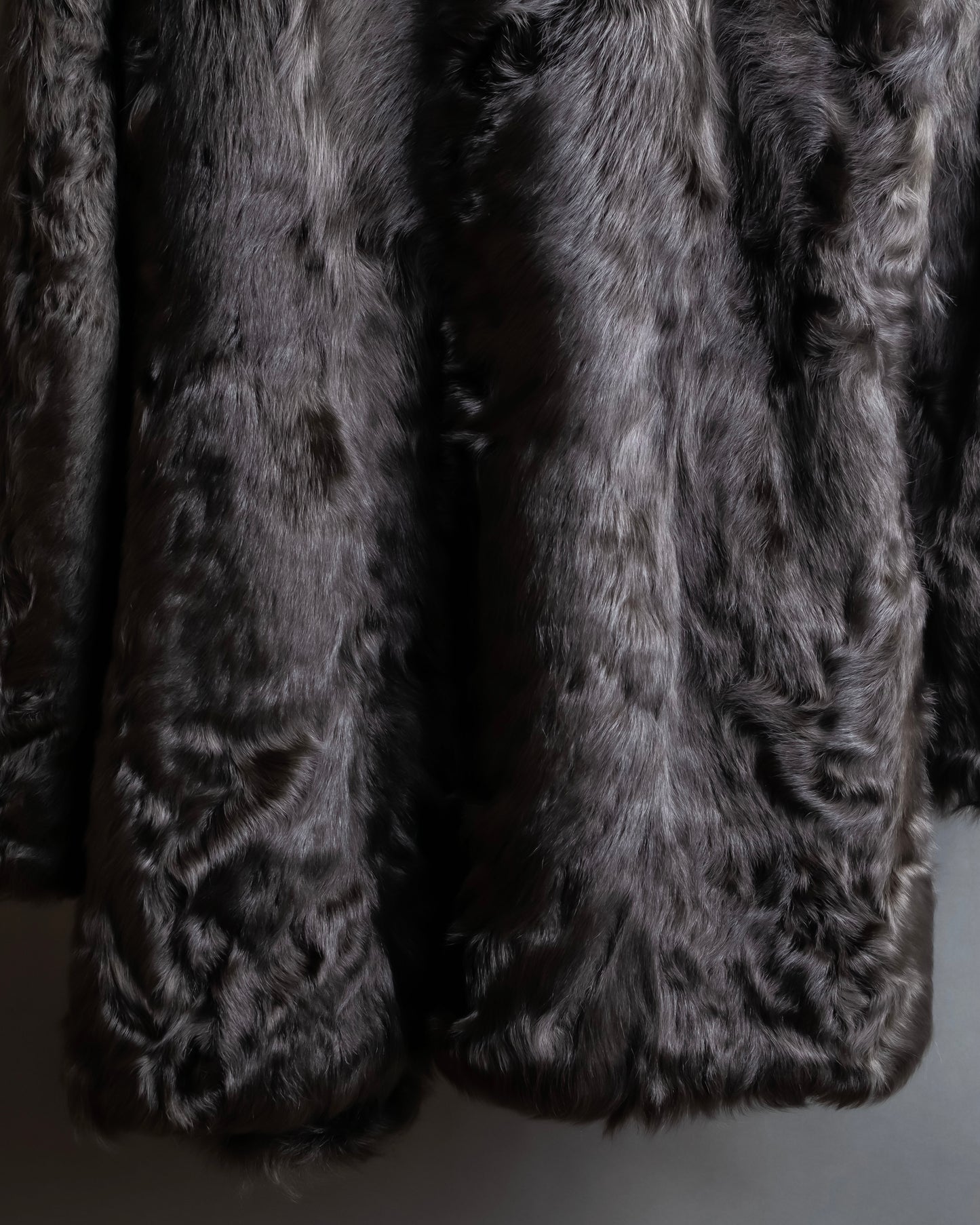 "EMBA" Large collar mid length fur coat