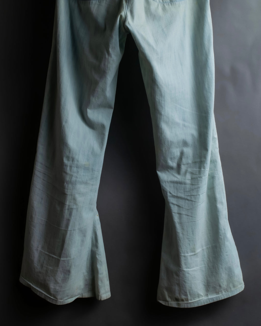 "CHANEL" Coco Mark button detail washed flared denim