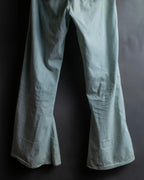 "CHANEL" Coco Mark button detail washed flared denim