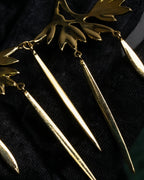 "Christian Dior" Branched leaf motif gold necklace