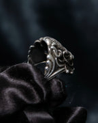 “Vintage” Beetle motif stone decorated silver ring