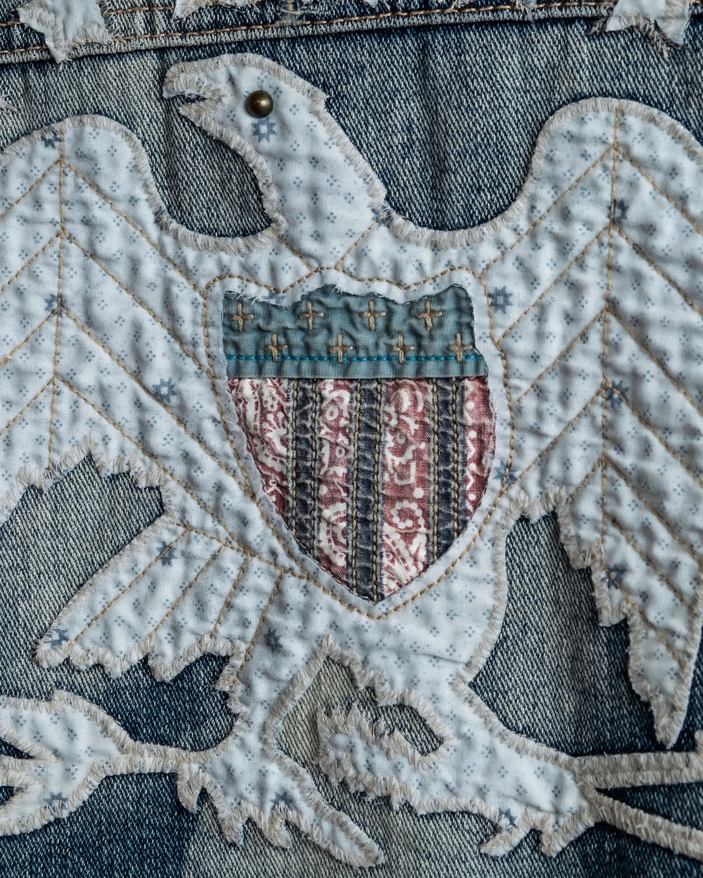 "Ralph Lauren" Eagle & star embroidered design denim jacket