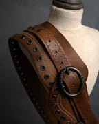 “DIESEL” 2000’s Studded craft leather belt