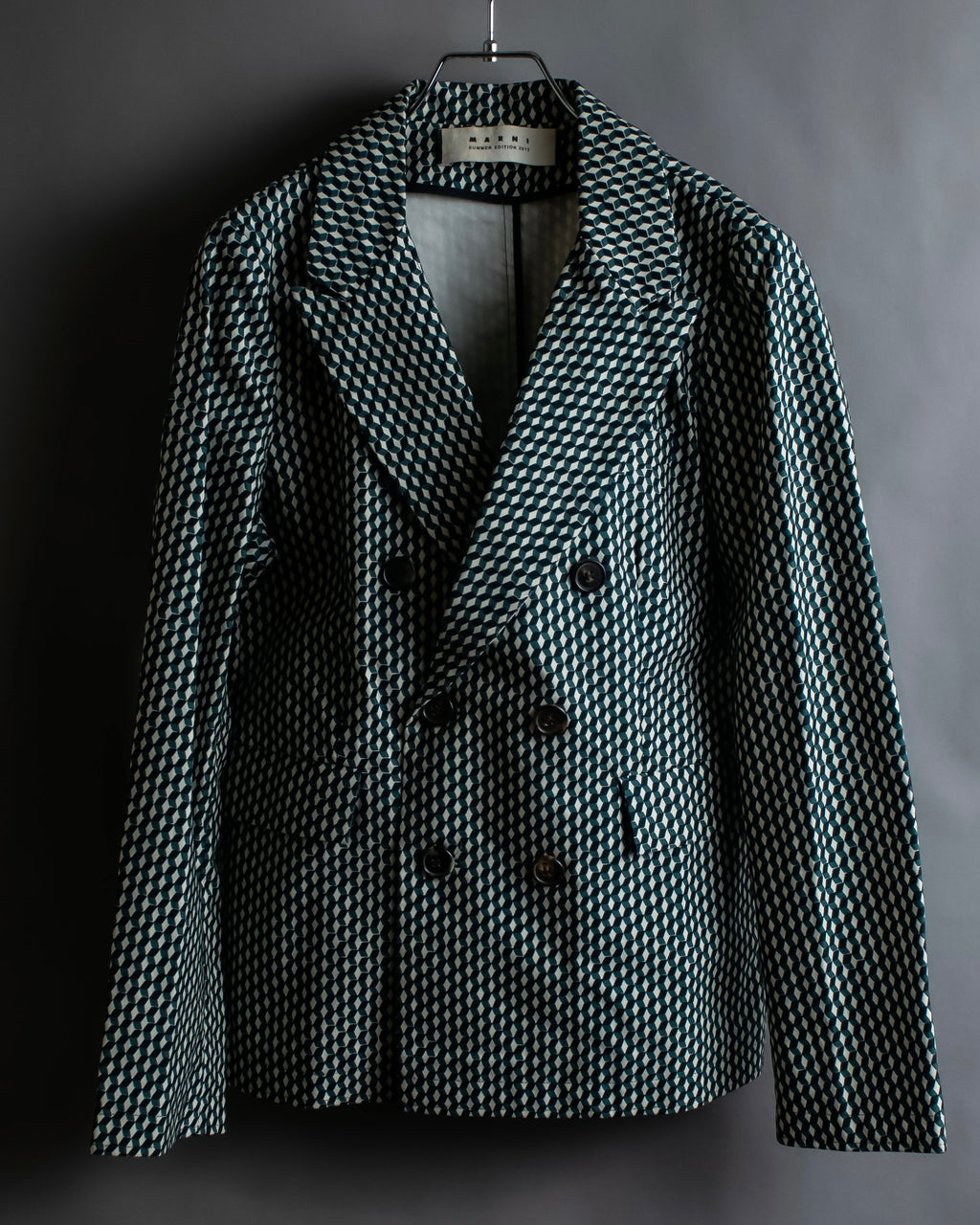 "MARNI" Geometric pattern double-breasted tailored jacket