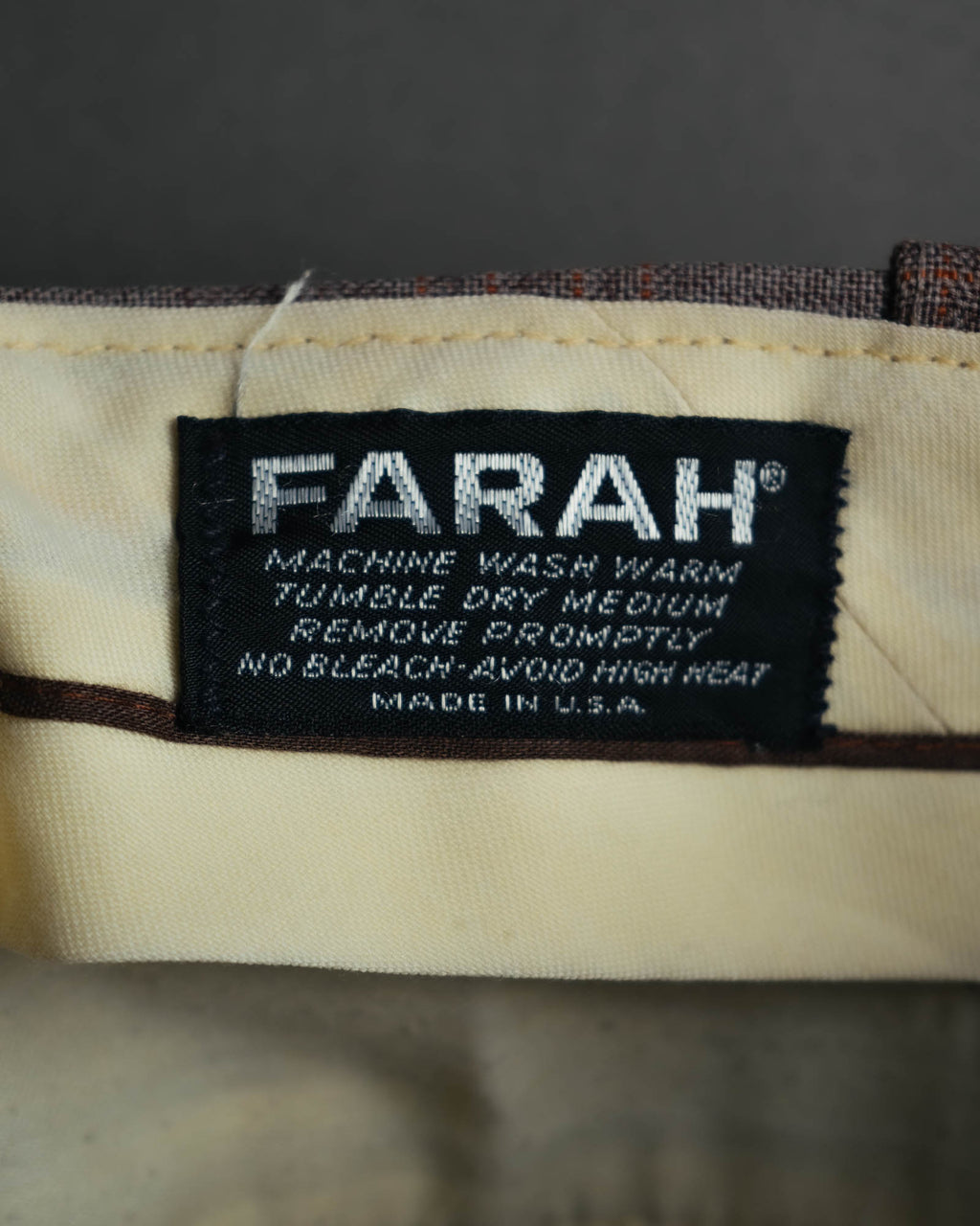 -MOOD MILLÉSIMES- “FARAH” 70’s-80’s plaid slacks with coin pocket