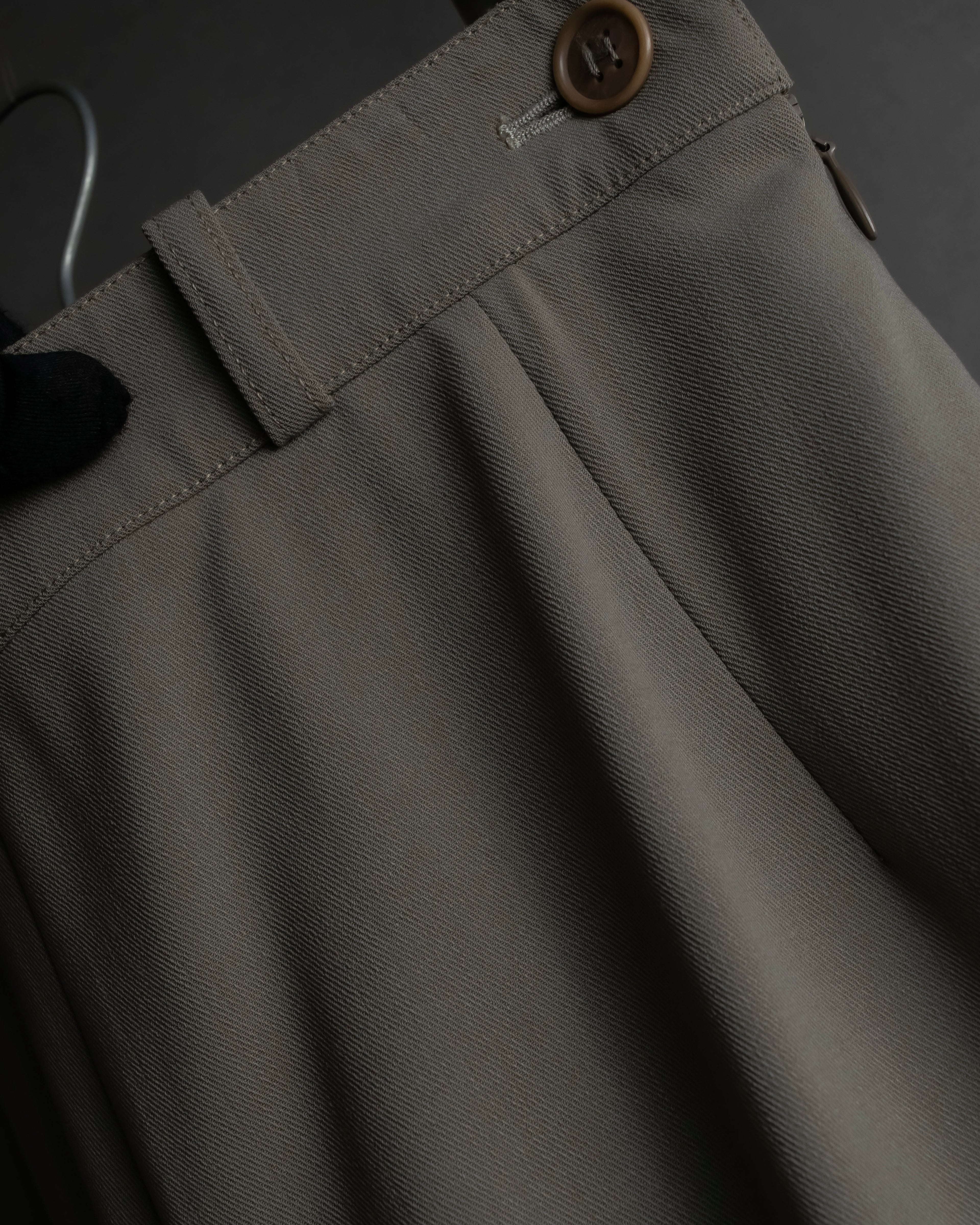 "HERMES" Margiela period silk wide straight slacks