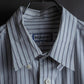 "YVES SAINT LAURENT" Button down design striped shirt