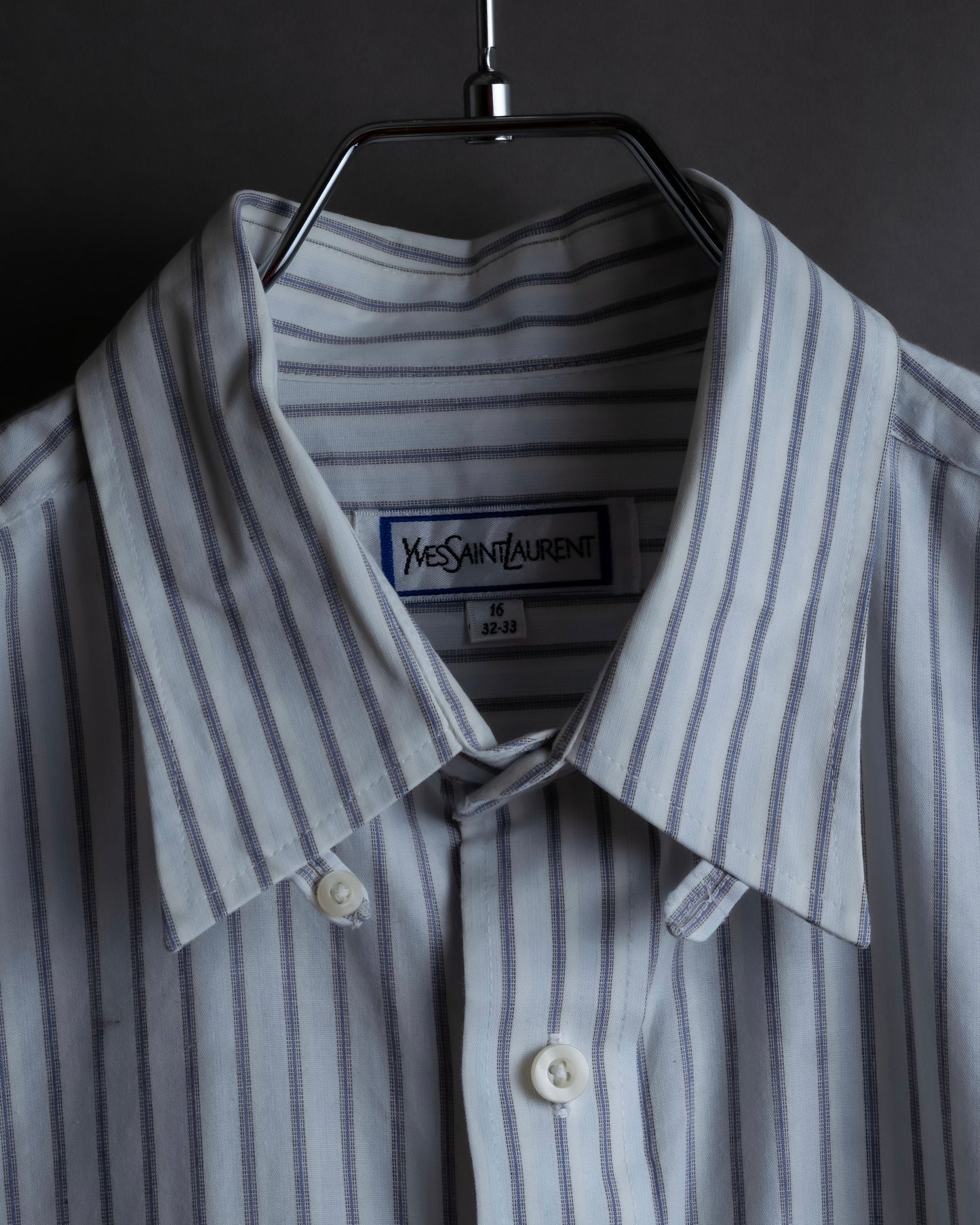 "YVES SAINT LAURENT" Button down design striped shirt