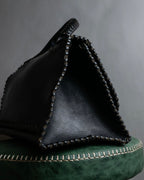 "FENDI" Hand stitched design leather hand bag