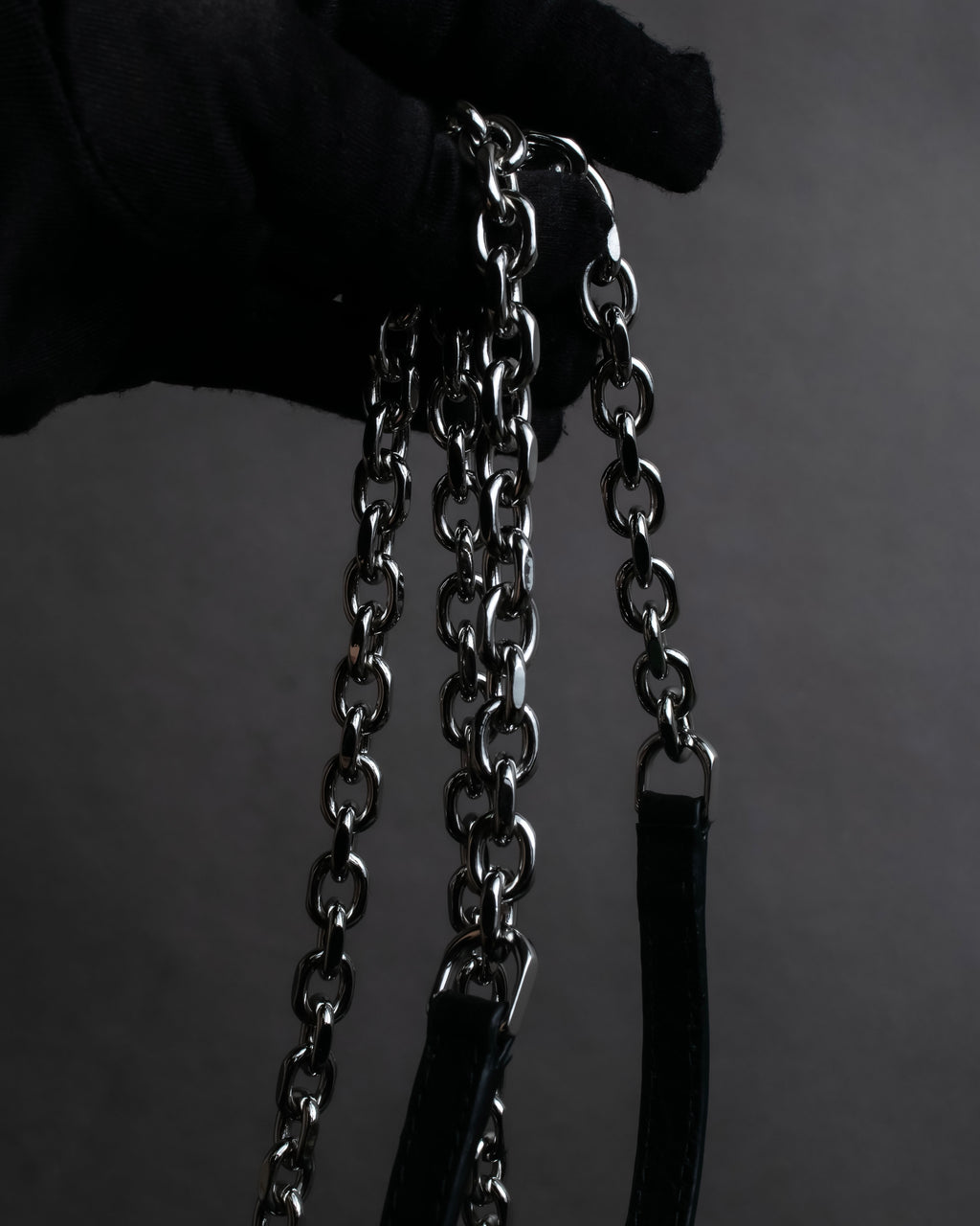 "MAISON MARGIELA" Grained leather chain wallet bag