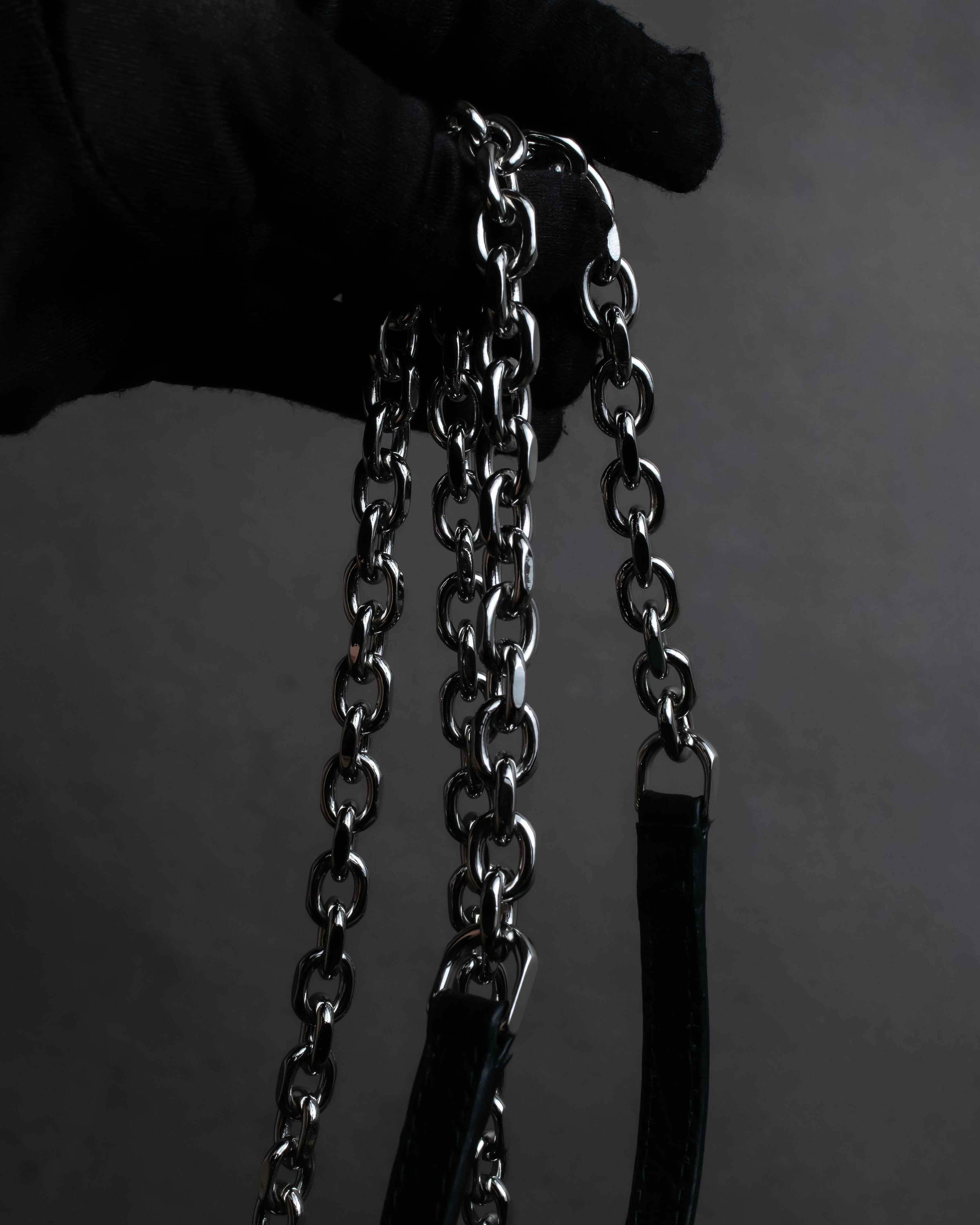 "MAISON MARGIELA" Grained leather chain wallet bag