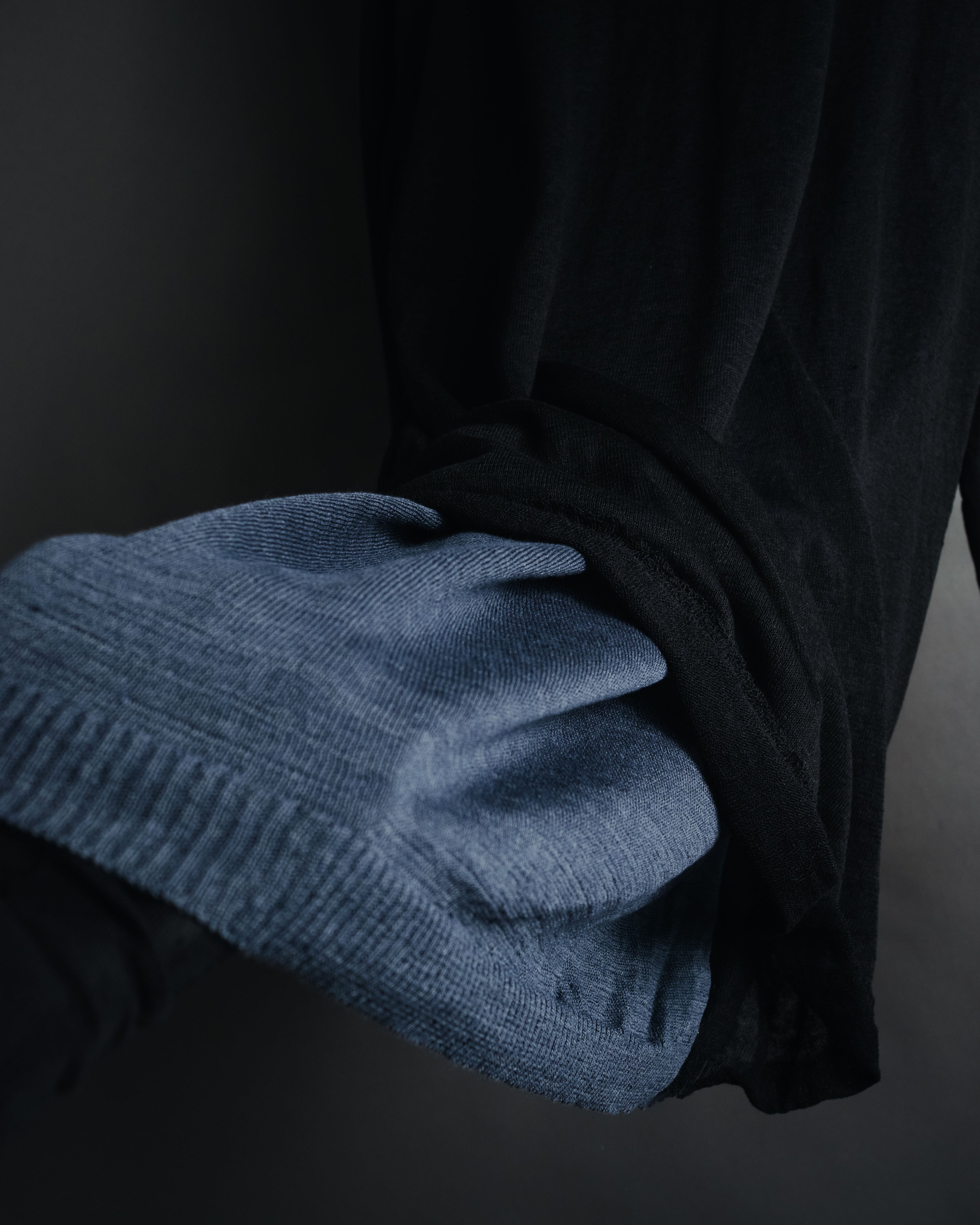 "Yohji Yamamoto POUR HOMME" 24SS layered sheer knit pullover