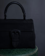 "JEAN PAUL GAULTIER" Front clasp design suede leather hand bag