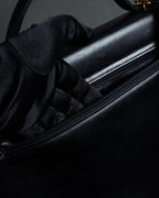 "JUNKO KOSHINO" Geometric motif design 2-way leather shoulder bag