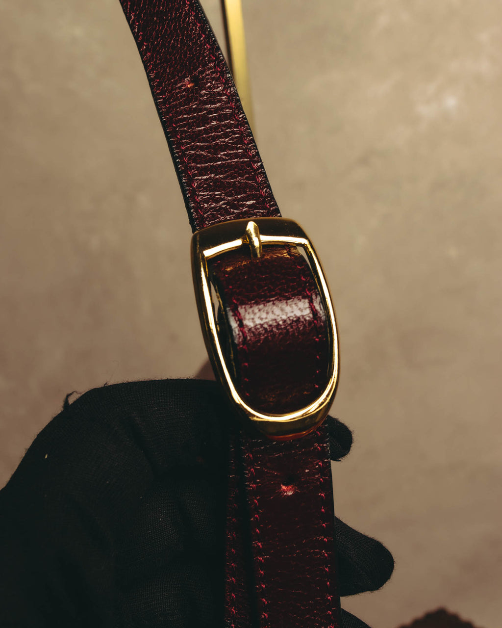 "Yves Saint Laurent" 80's-90's Burgundy embossed leather shoulder bag