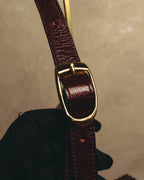 "Yves Saint Laurent" 80's-90's Burgundy embossed leather shoulder bag