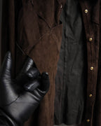 -SPECIAL- “BOTTEGA VENETA” 80’s-90’s Intrecciato suede leather shirt