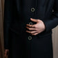 "ALBERTA FERRETTI" Large button shaped flare silhouette soutien collar coat