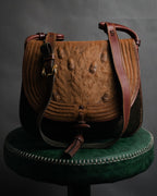 –SPECIAL– “LOEWE” 70’s-80’s Caza Cordobán embossed shoulder bag