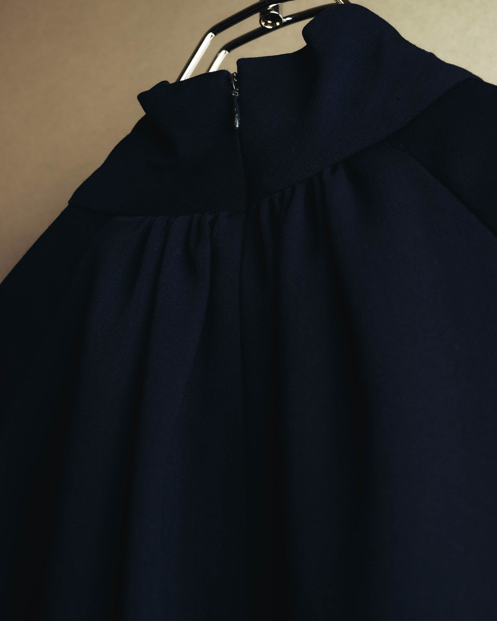 –SPECIAL– "Christian Dior" 80's-90's Sculptural high-neck long dress