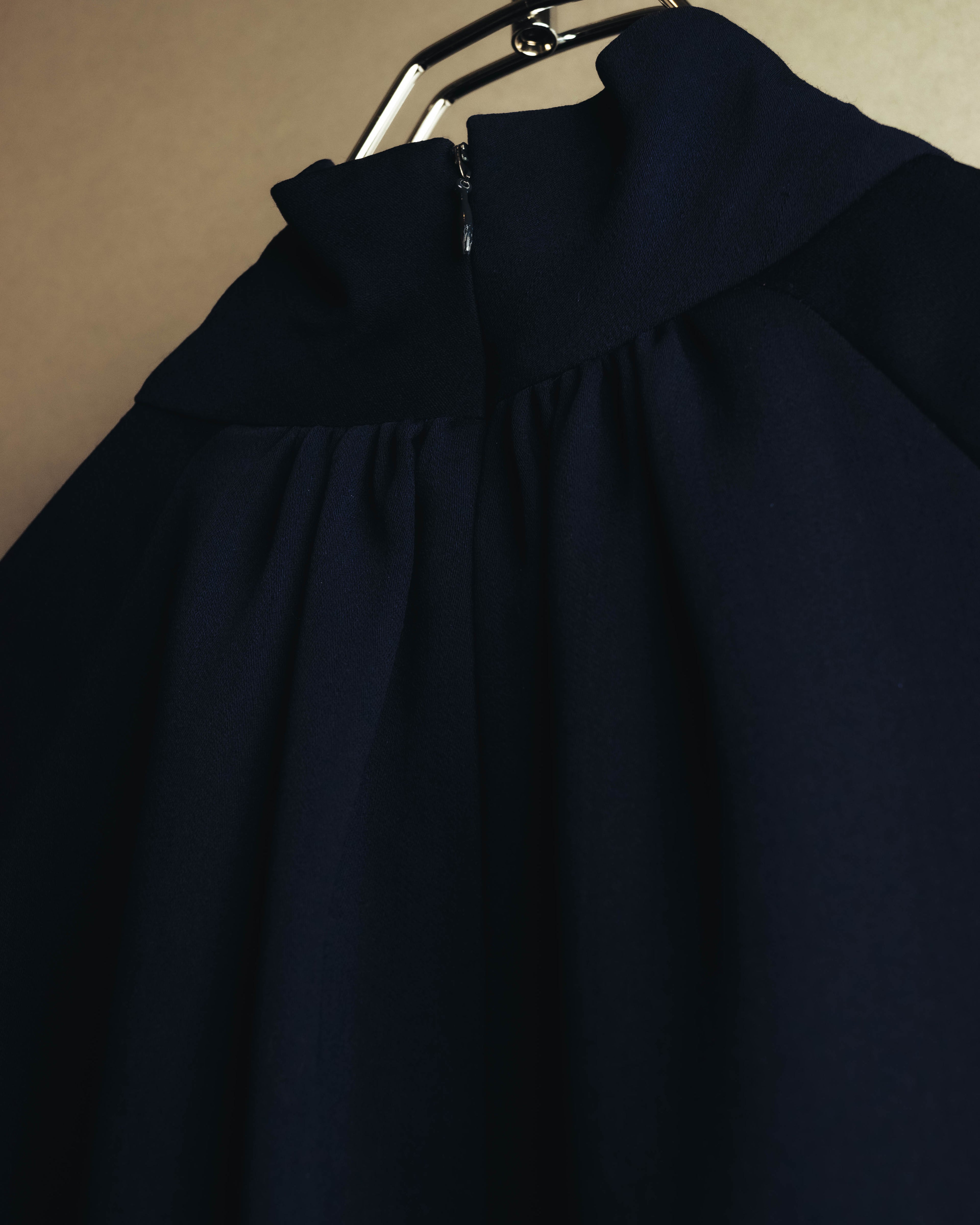 –SPECIAL– "Christian Dior" 80's-90's Sculptural high-neck long dress