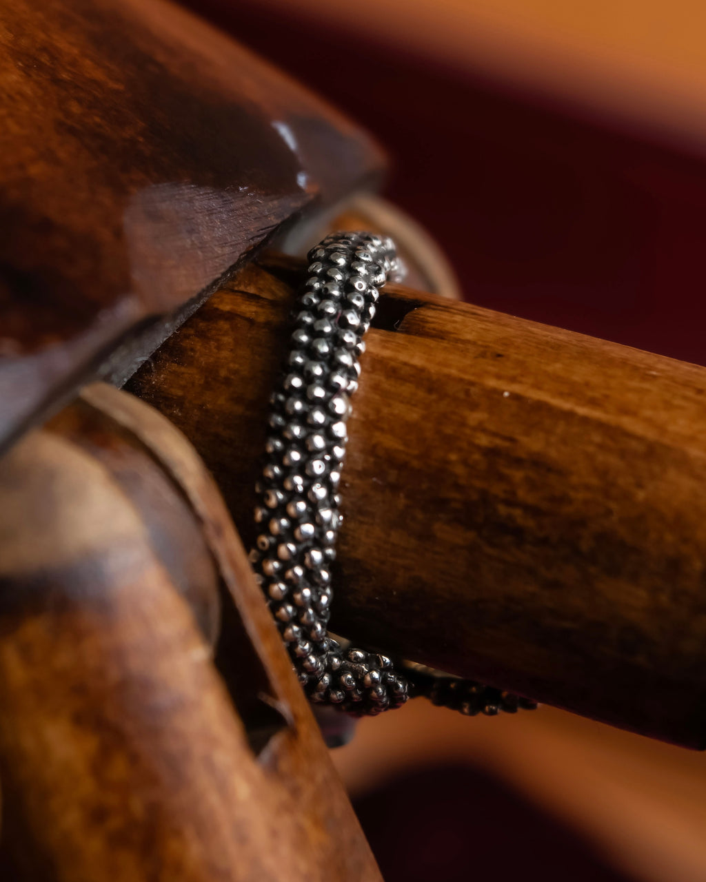 "GUCCI" Ribbon motif pearl top design silver ring