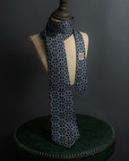 "HERMES" Saddlery anchor chain motif silk neck tie