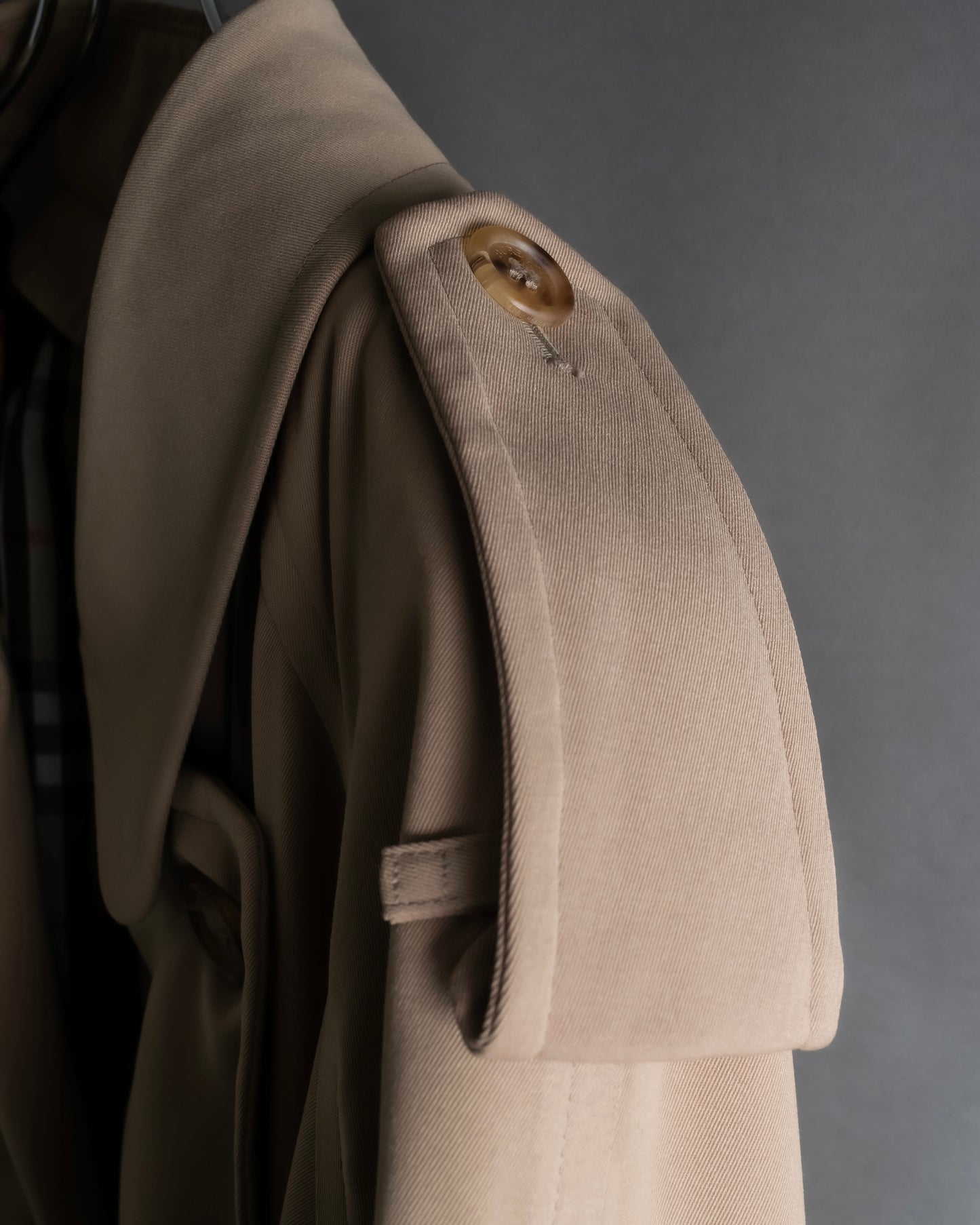 "BURBERRY" Military detail belted maxi length trench coat