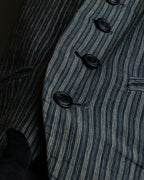 "ISSEY MIYAKE MEN" Random stripe pattern V-neck vest