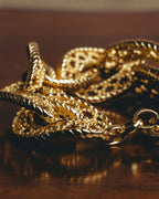 -SPECIAL- “Christian Dior” 70’s-90’s Sculptural openwork gold tone chain bracelet