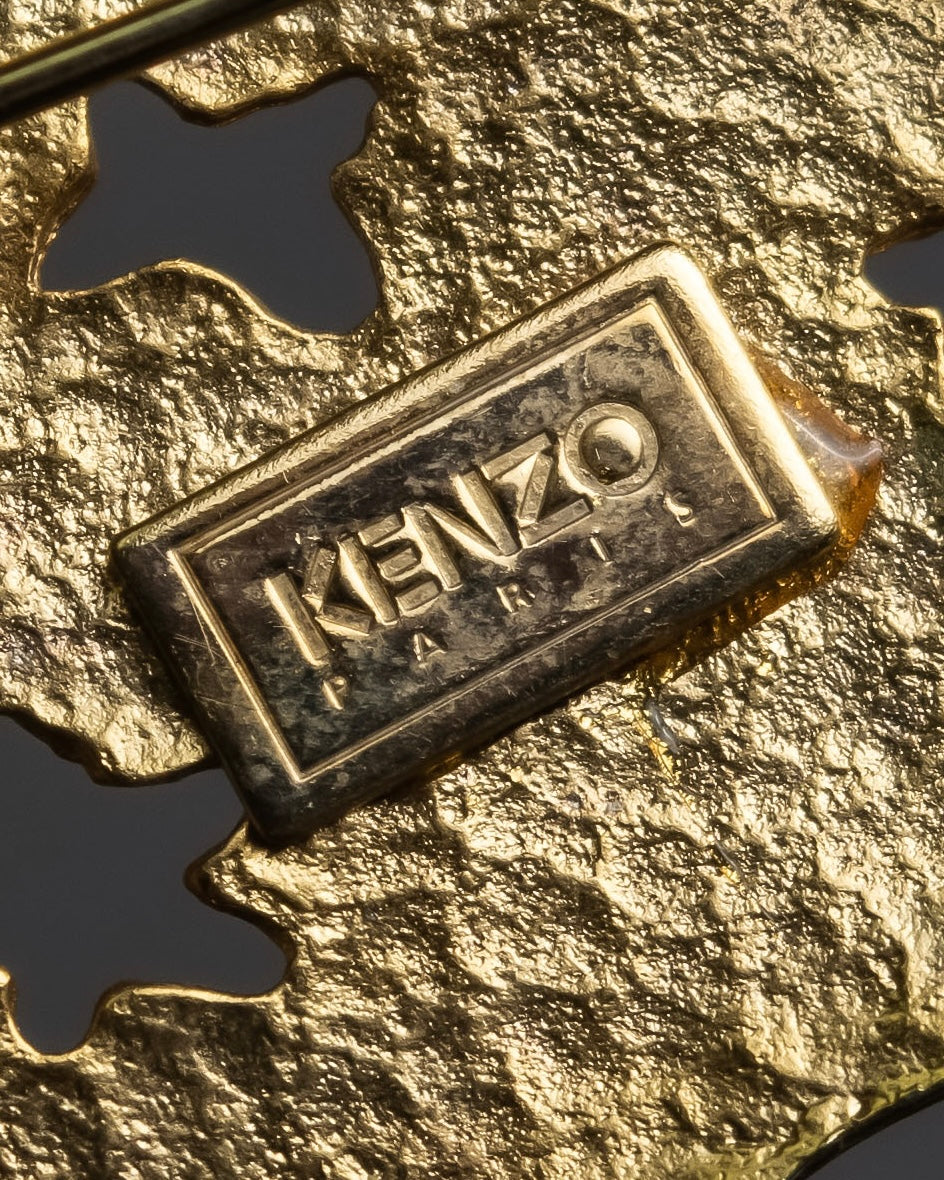 "KENZO" Star motif gold brooch