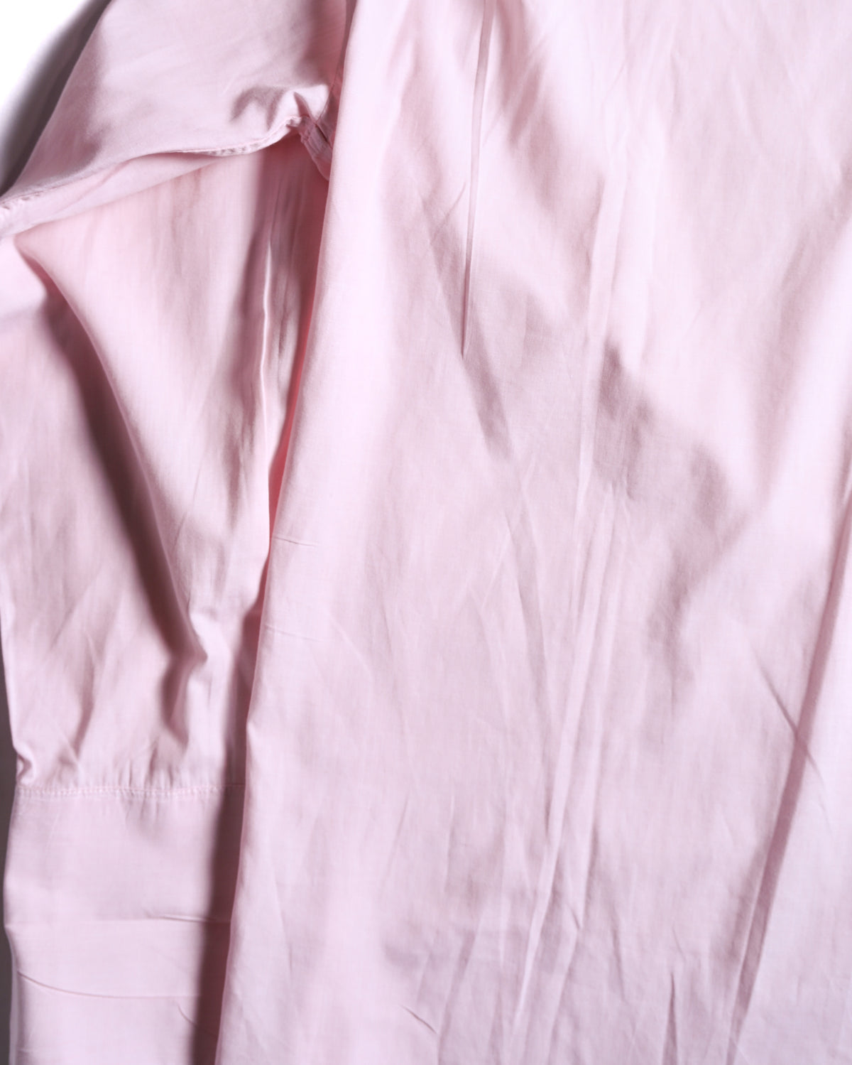 HERMES/ Oversized French Cuffed Contrast Collar Dress Shirt Pink
