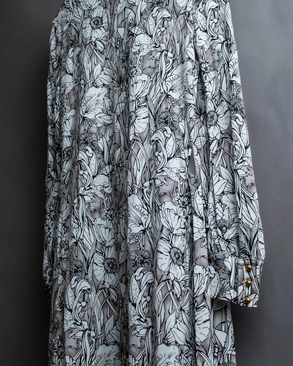 "GUCCI" Monotone floral print wrap dress