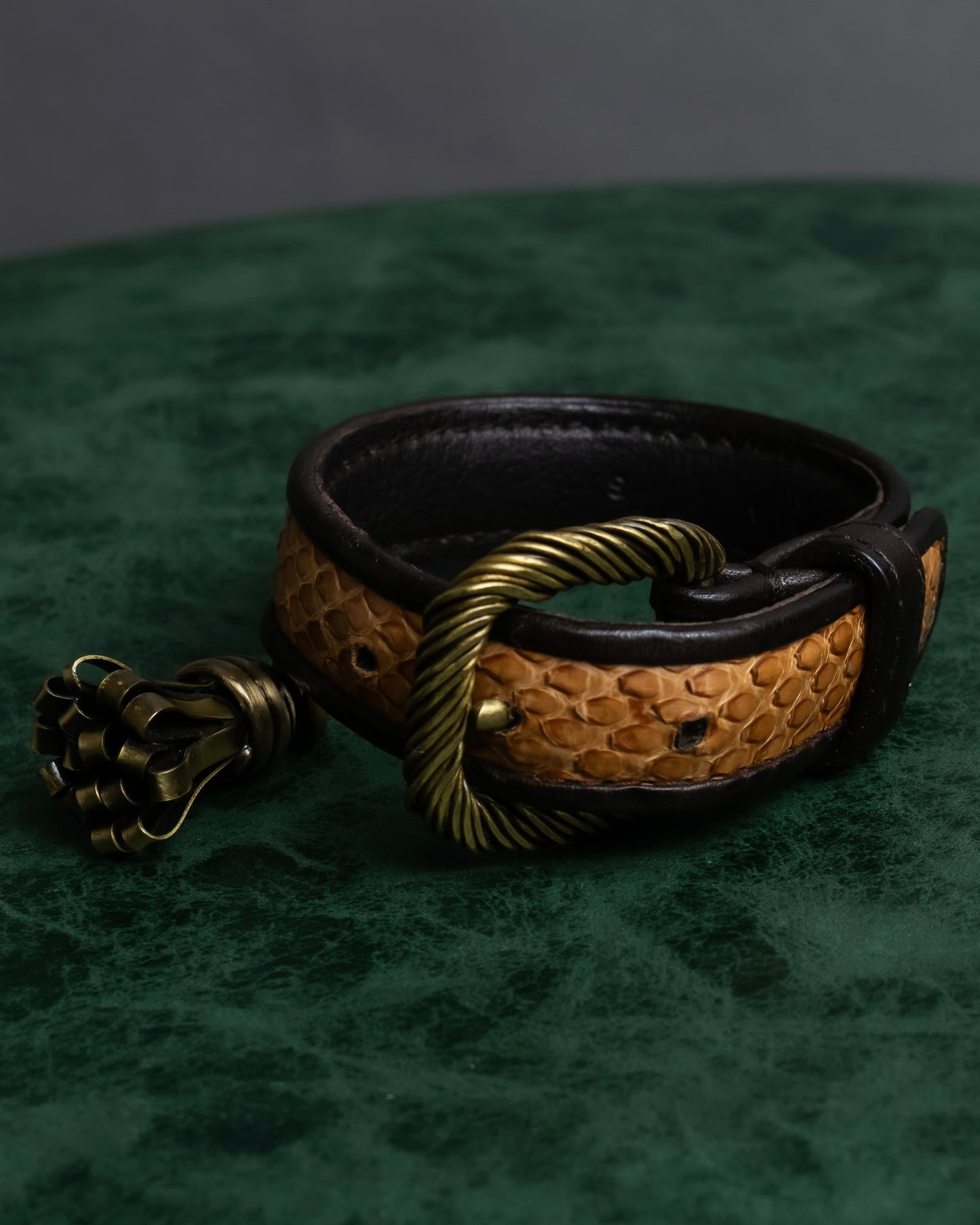 "BOTTEGA VENETA" Python switch design leather bracelet